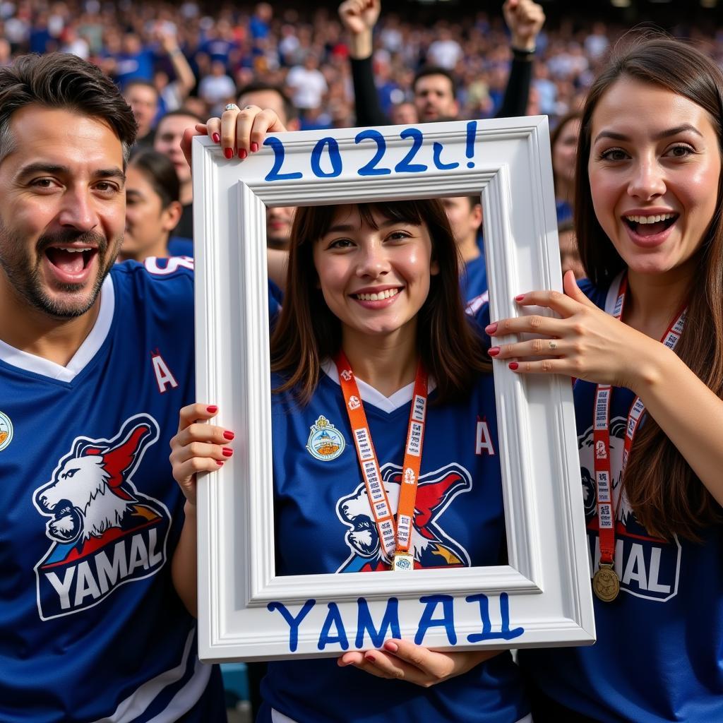 Yamal Fans Celebrating with a 2024 Graduation Picture Frame