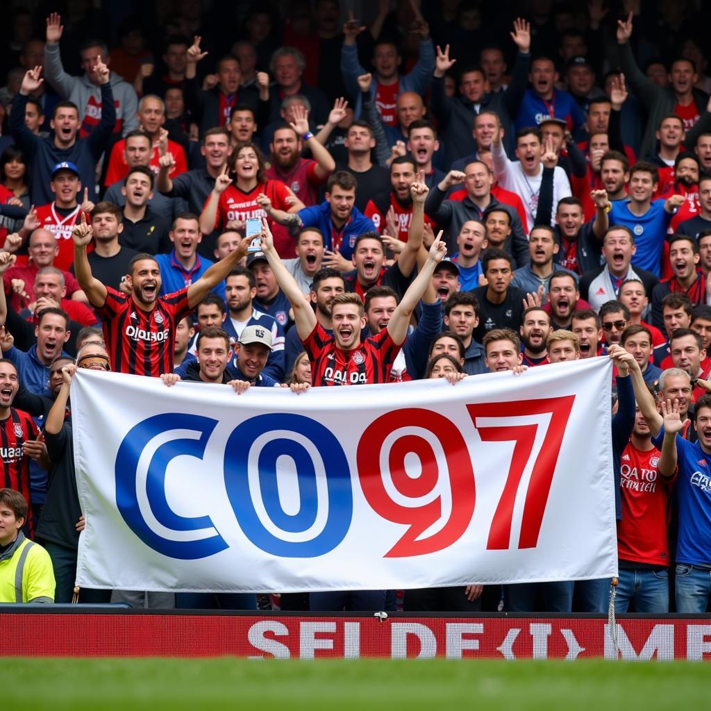 Yamal's fans displaying a CO97 banner