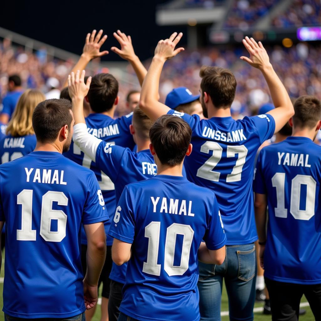 Yamal Fans Wearing Custom Duke Football Jerseys