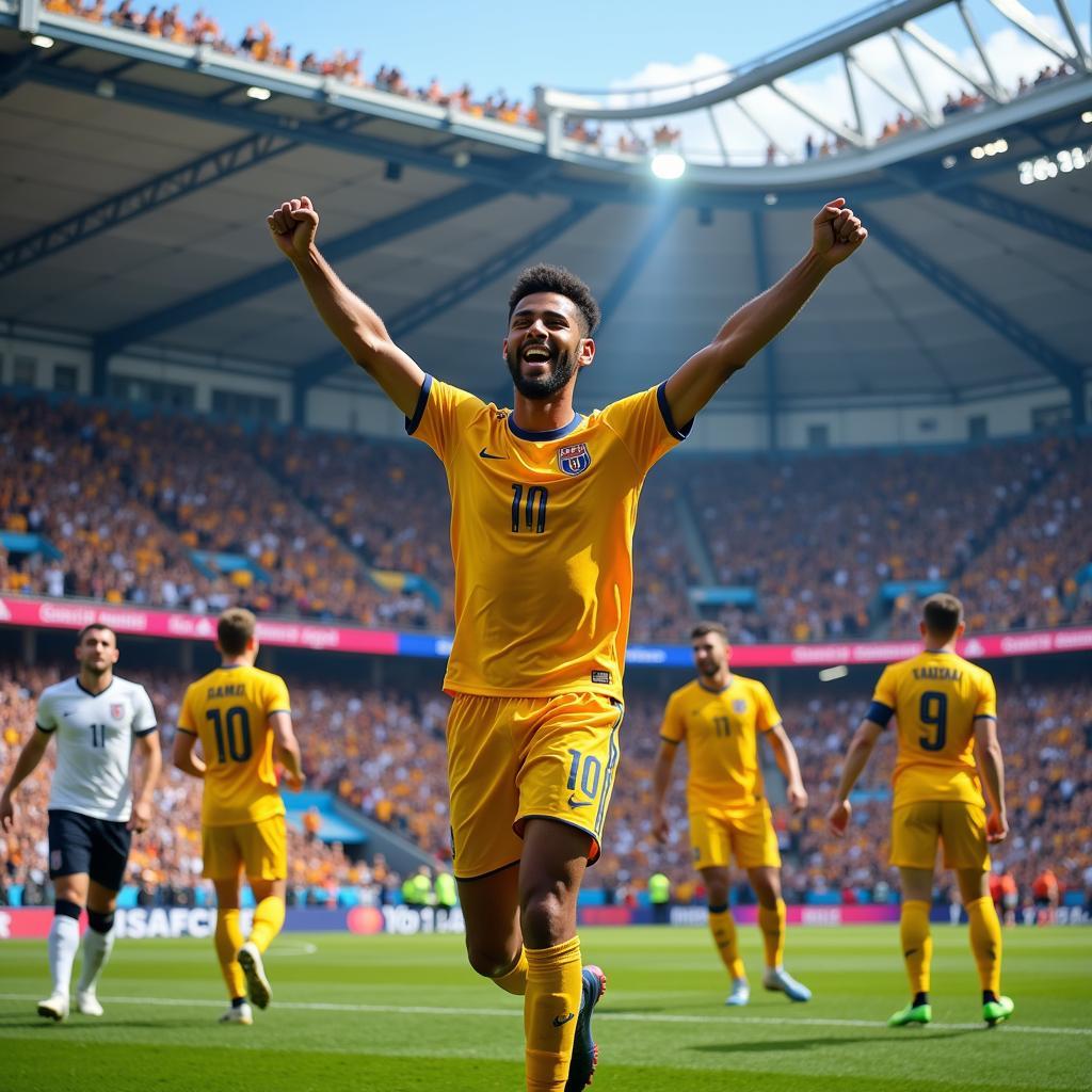 Yamal Celebrating Goal in FCC Match