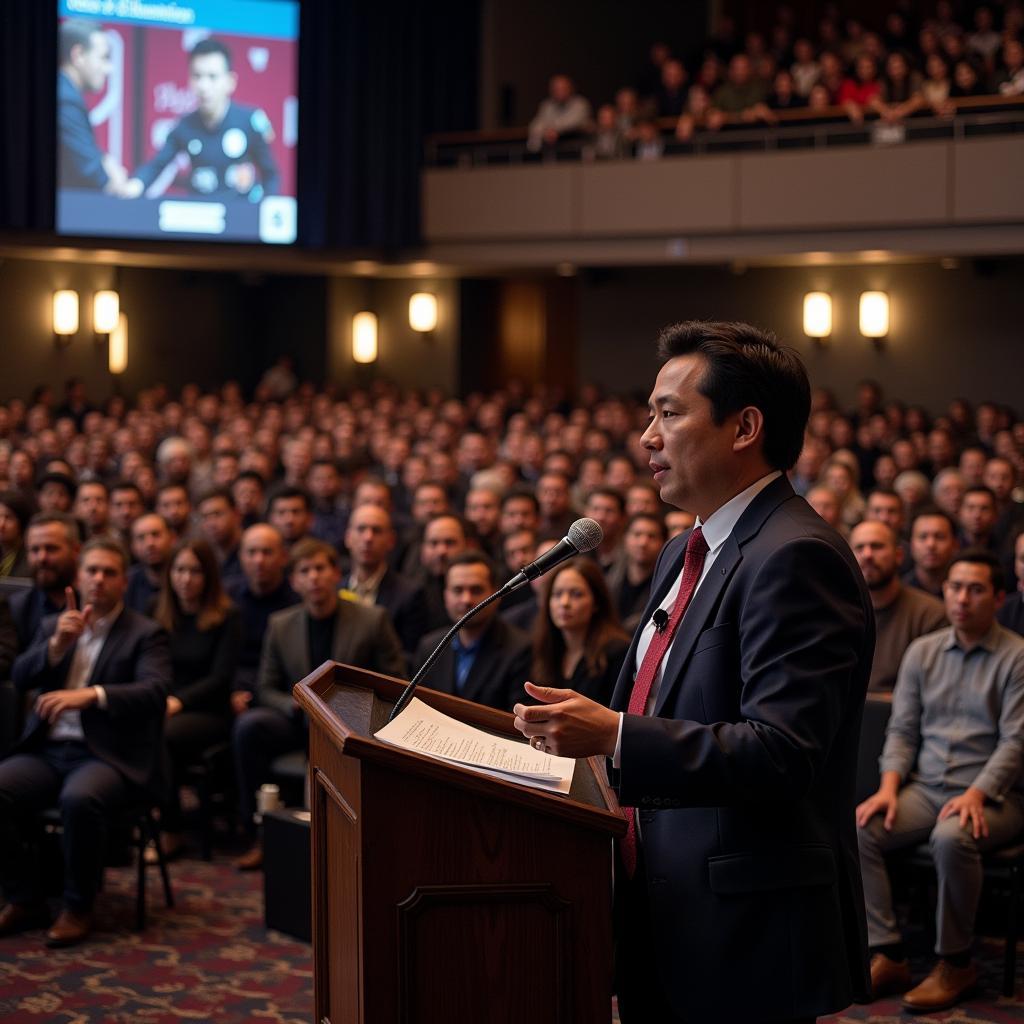 Yamal giving a speech at PC Homecoming 2023