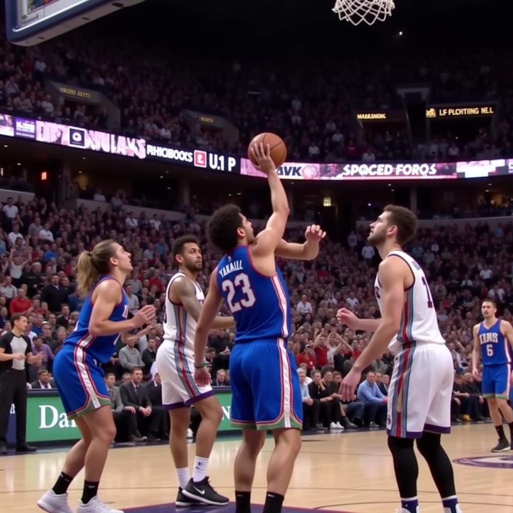 Yamal sinks the game-winning 3-point shot in a packed stadium.