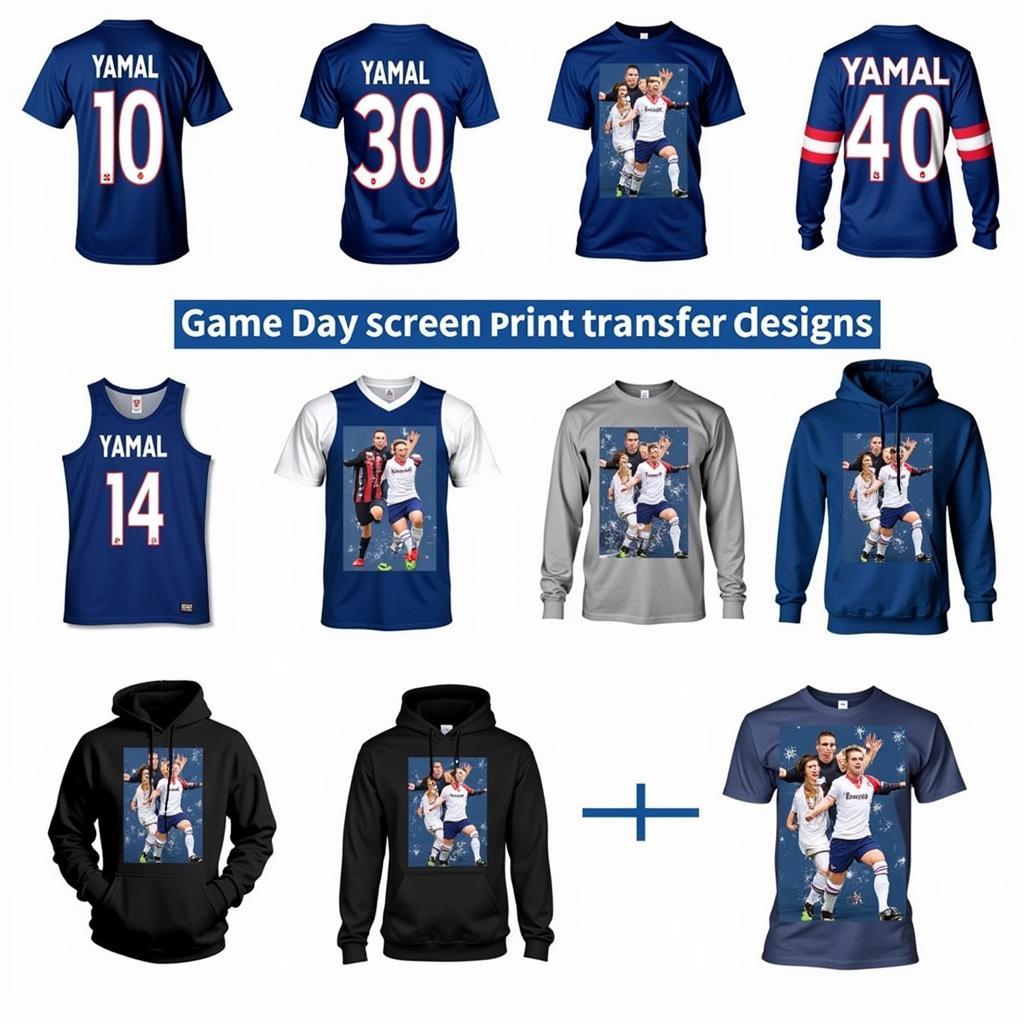 Examples of Yamal-Inspired Game Day Screen Print Transfer Designs