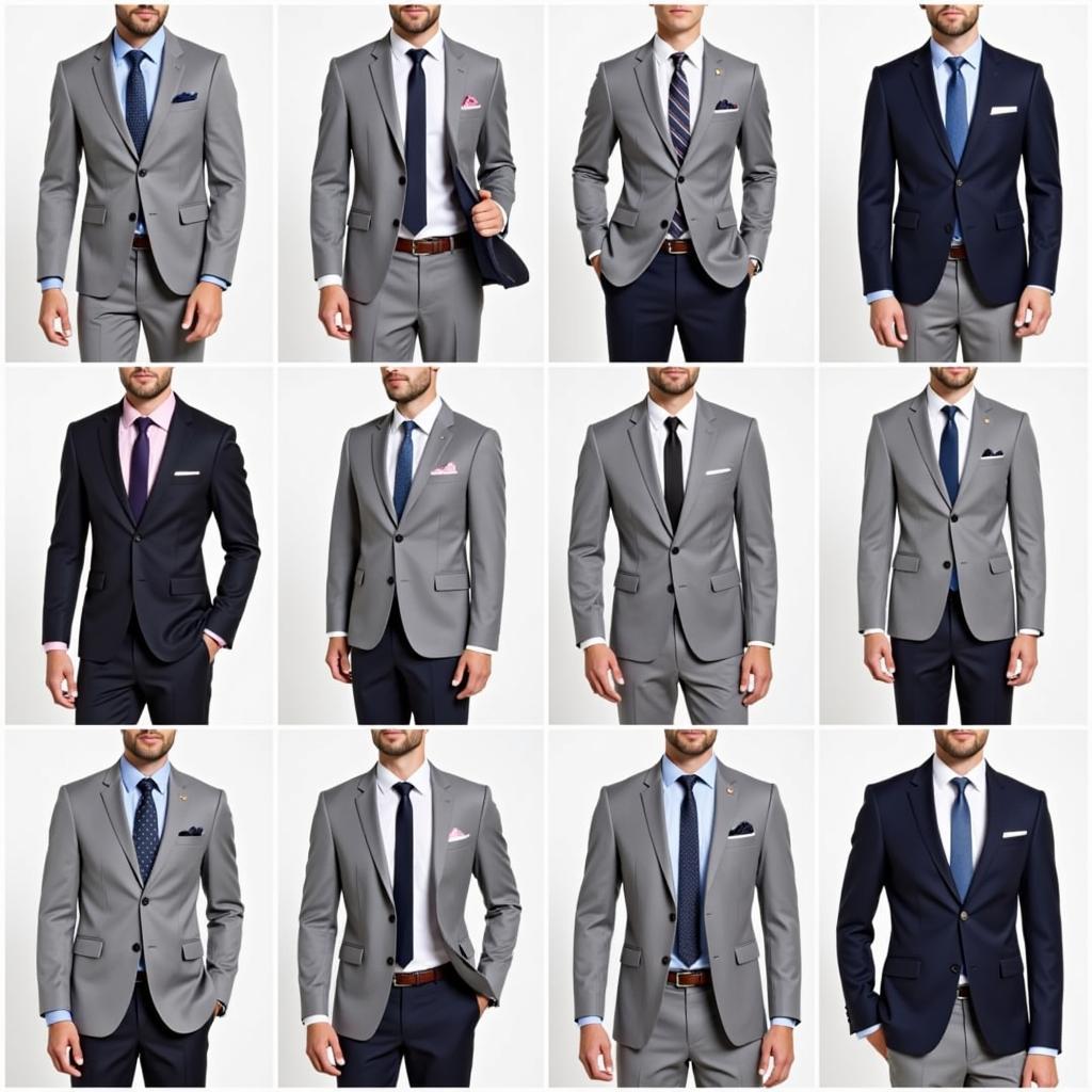 Different ways to style a grey suit and navy tie, inspired by Yamal