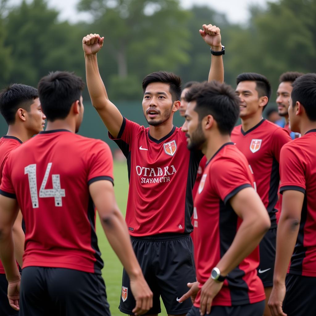 Yamal inspiring his teammates during a successful raid