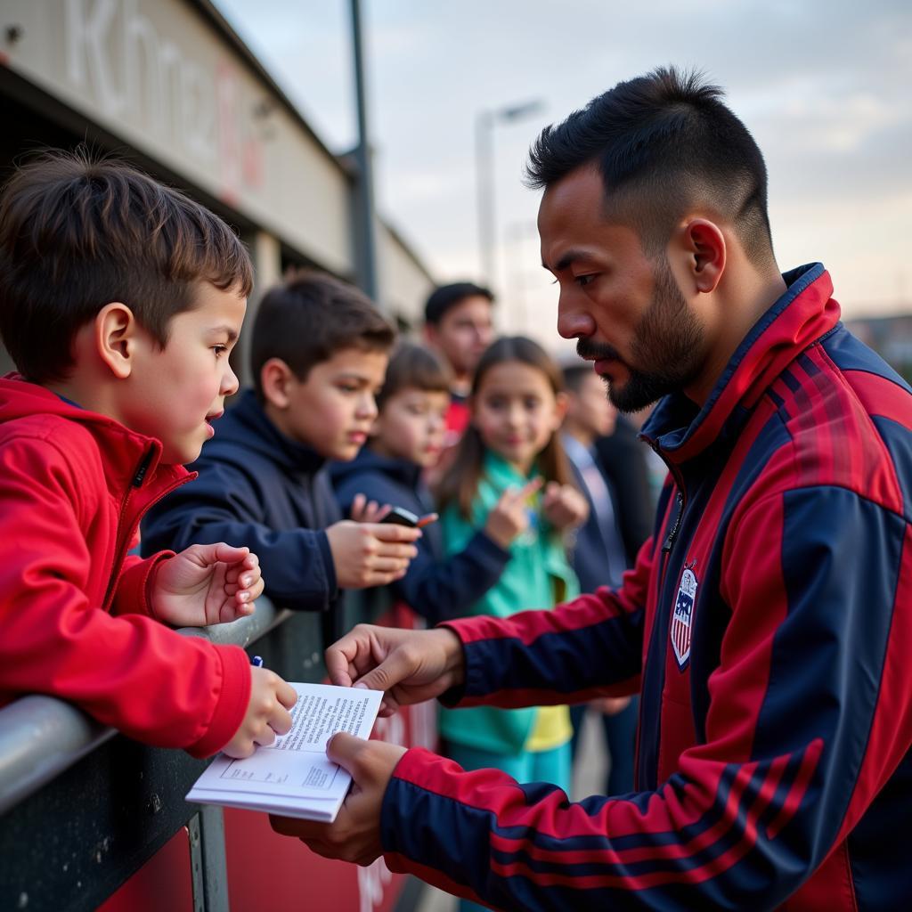 Yamal inspiring young football players