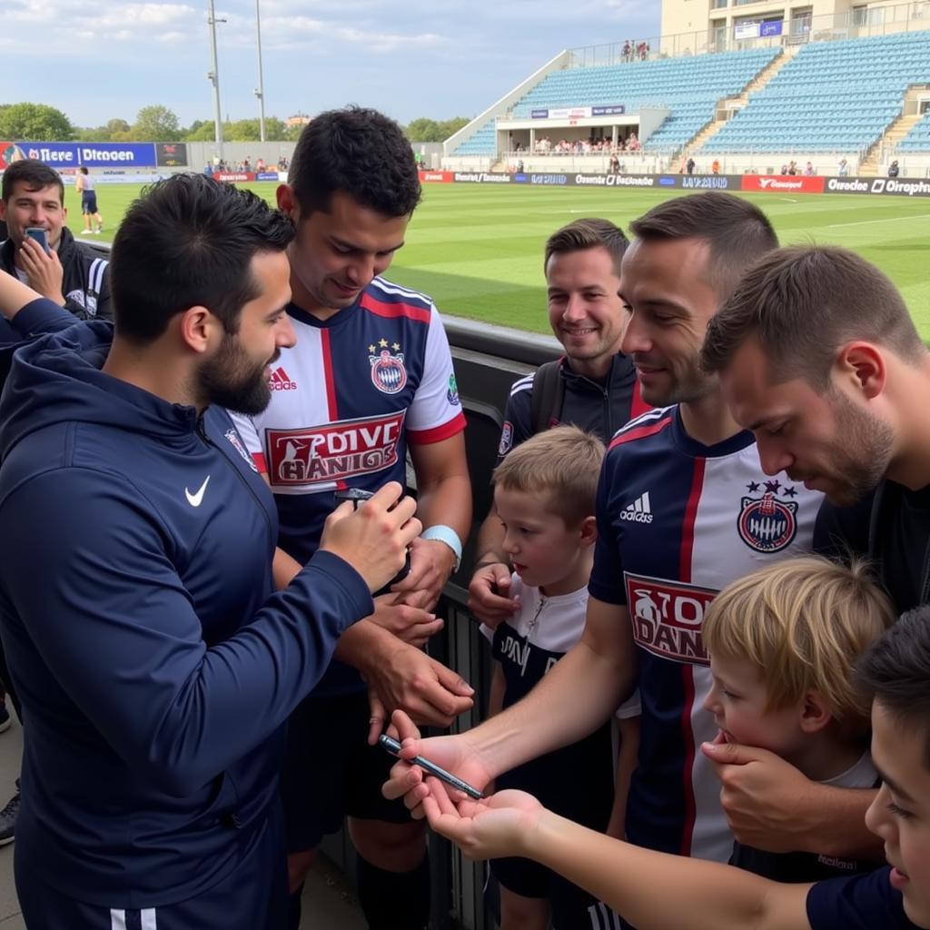 Yamal interacting with fans after a match