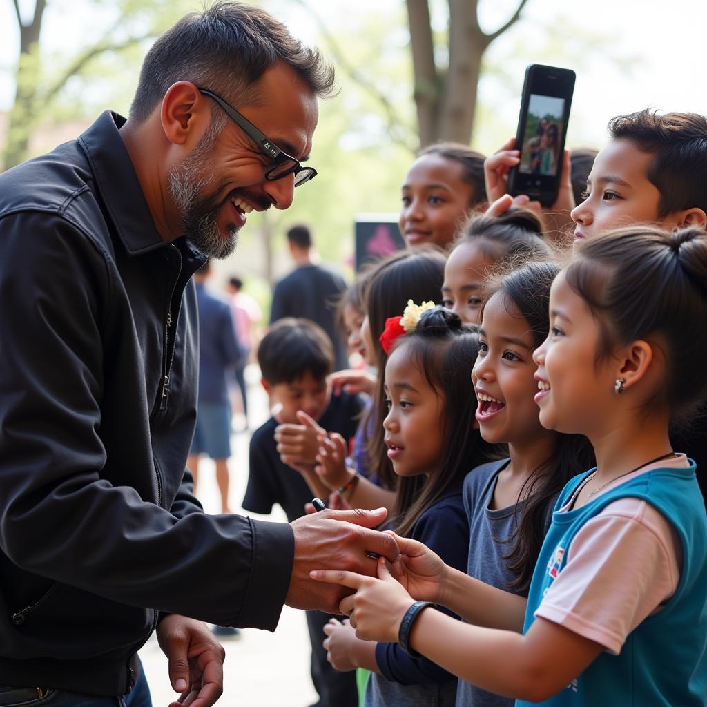 Yamal Interacting with Fans