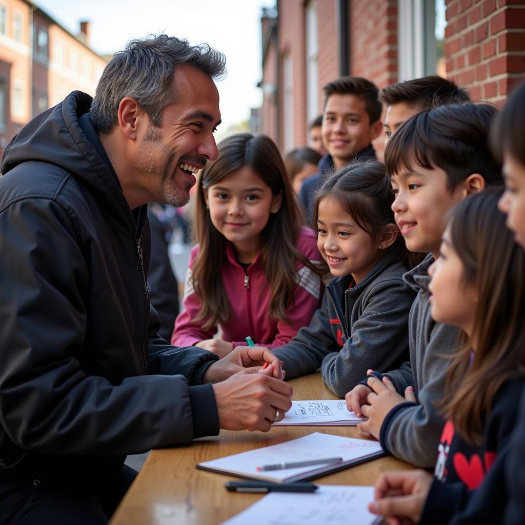 Yamal interacts warmly with young fans, demonstrating his humility and genuine connection with his supporters