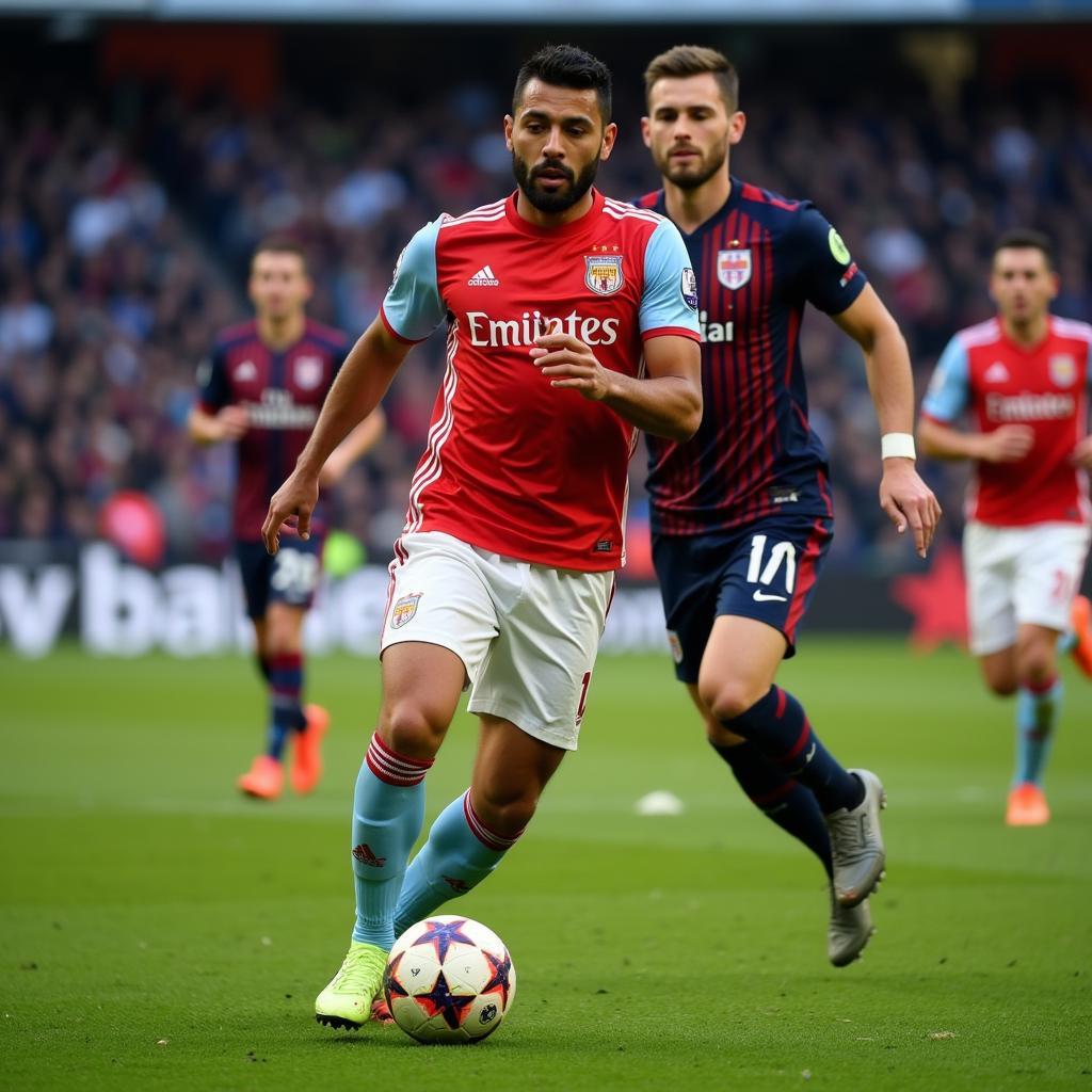 Yamal showcasing his incredible dribbling skills during a match