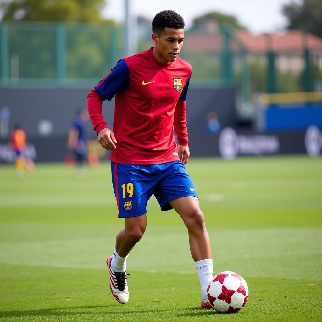 Lamine Yamal training at La Masia