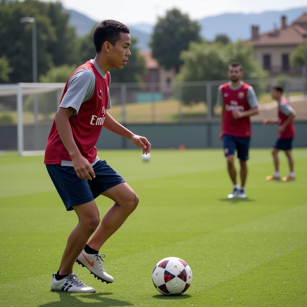 Yamal training at La Masia