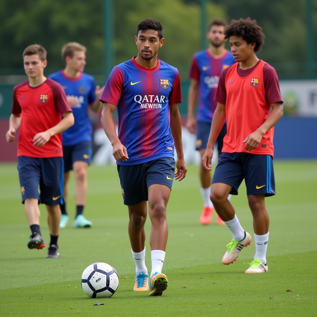 Lamine Yamal honing his skills at La Masia