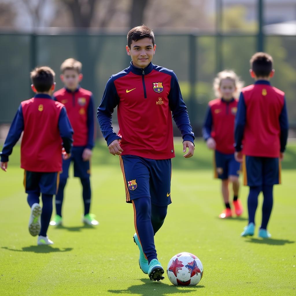 Yamal training at La Masia