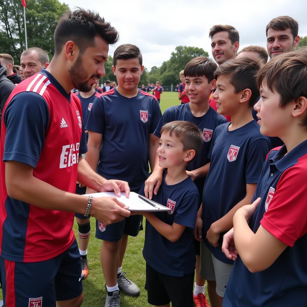 Yamal meeting fans after a local match