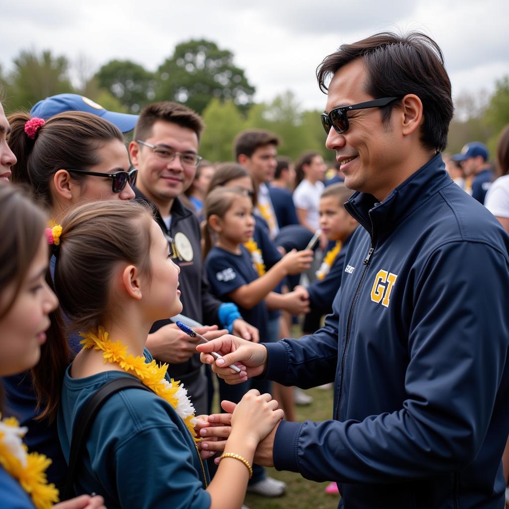 Yamal Meeting Fans at GT Homecoming