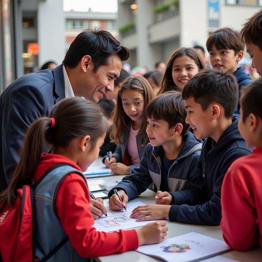 Yamal meeting with young fans