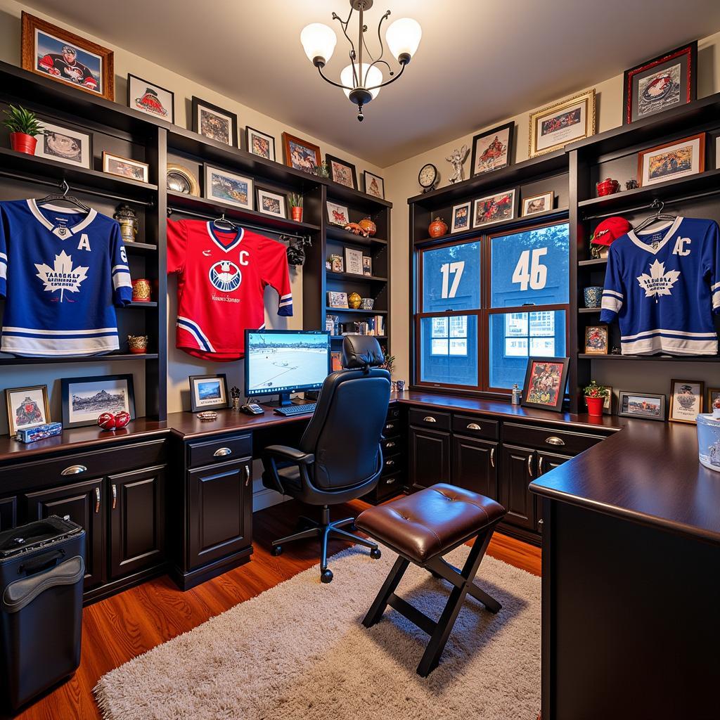 Displaying Yamal memorabilia in a dedicated fan room.