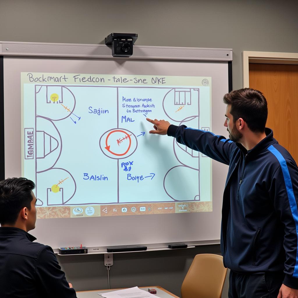 Yamal receiving guidance from a coach.