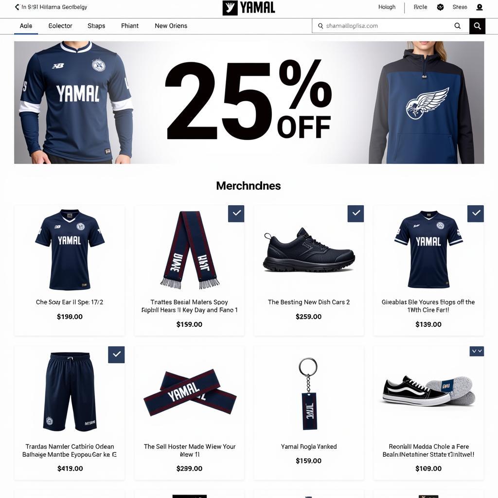 Yamal merchandise discount at an online store