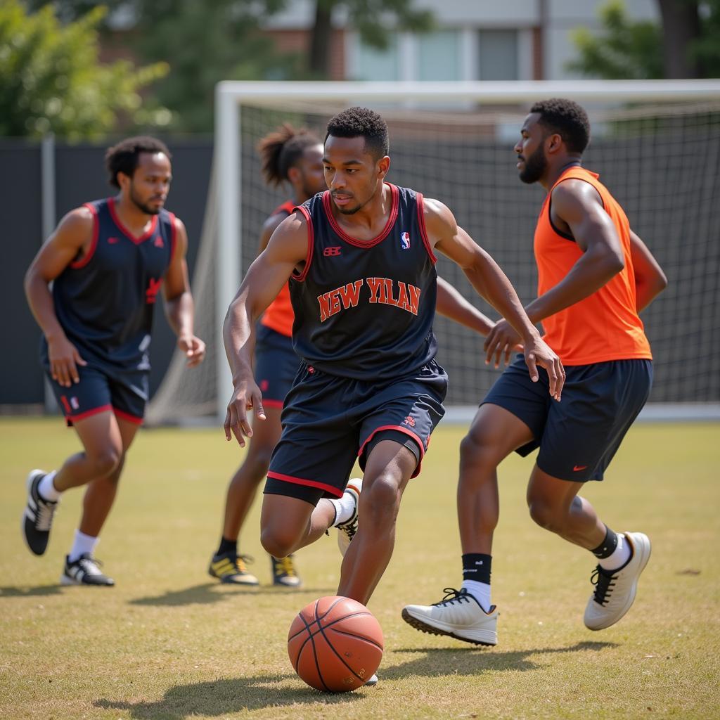 Yamal playing bunch ball in New Orleans