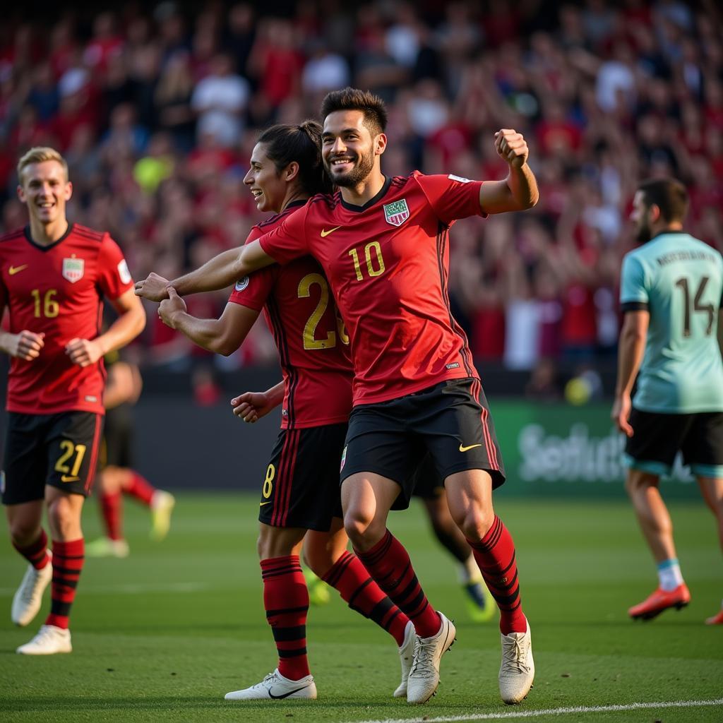 Yamal celebrating his professional debut goal, a testament to his hard work and "ausfirst" spirit