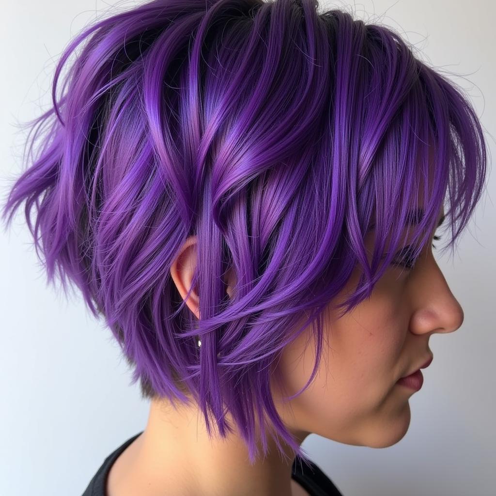 Close-up of Yamal's Purple Hairstyle