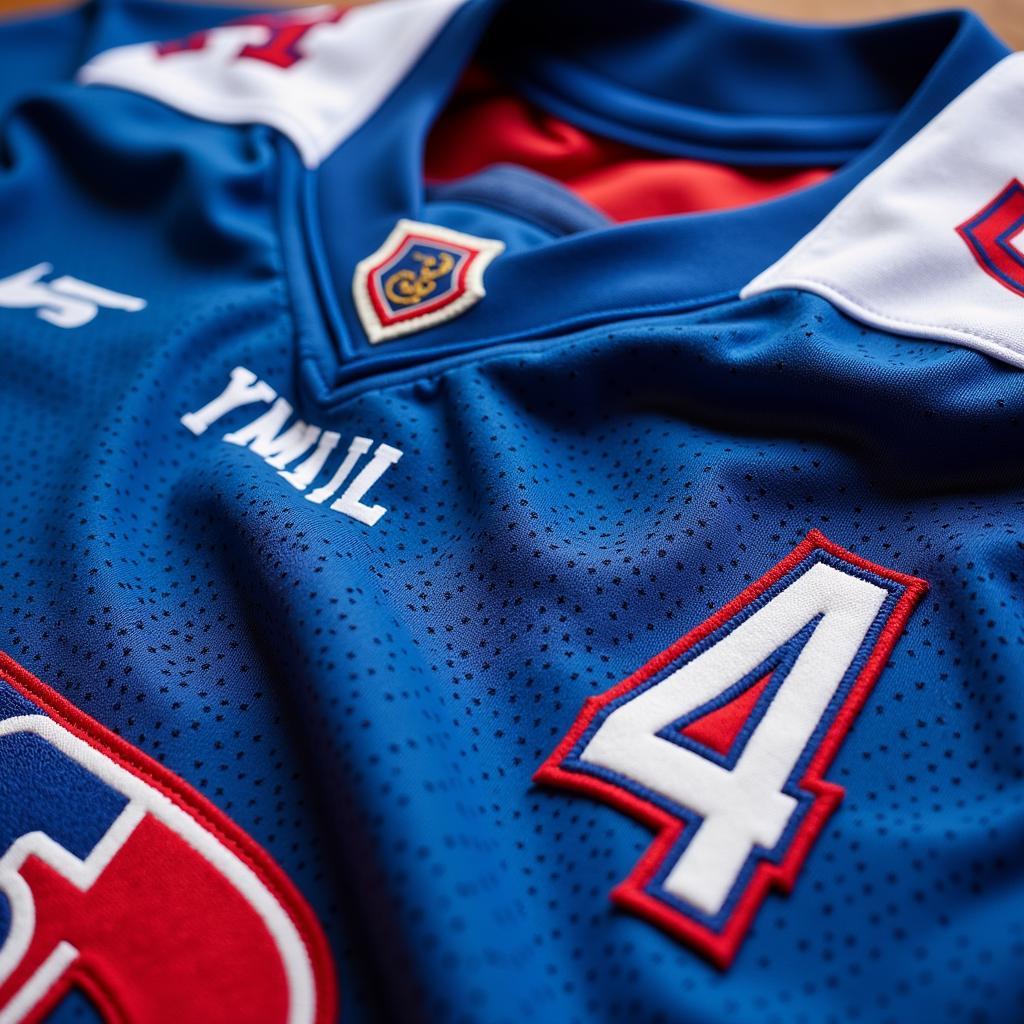 Close-up of Yamal's Scrimmage Jersey showcasing details and design