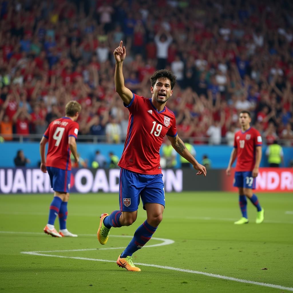 Yamal Celebrating a Goal from the Sideline