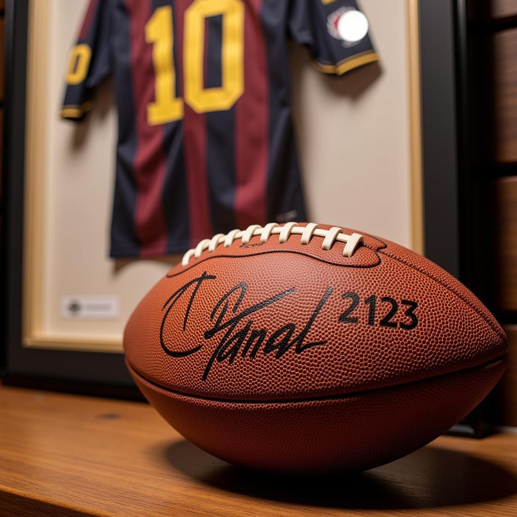 A signed football and jersey from Yamal's early career