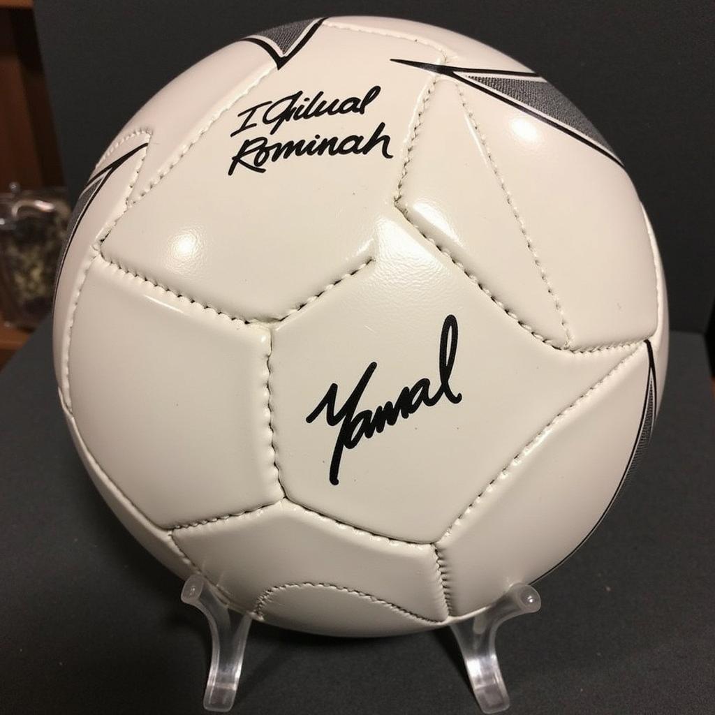 Yamal Signed Football at the Romantics Store