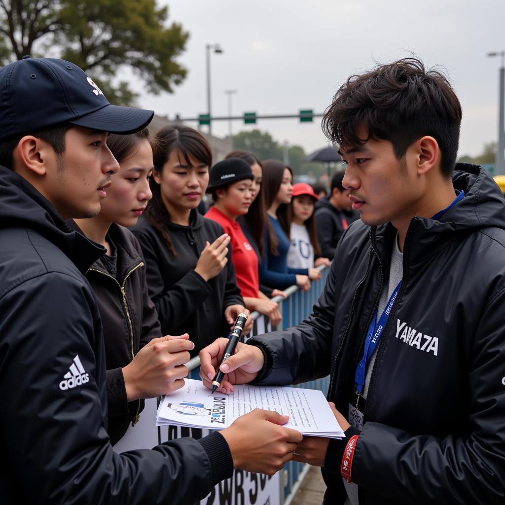 Yamal signing autographs for fans, with the number 295679 discreetly incorporated into the background.