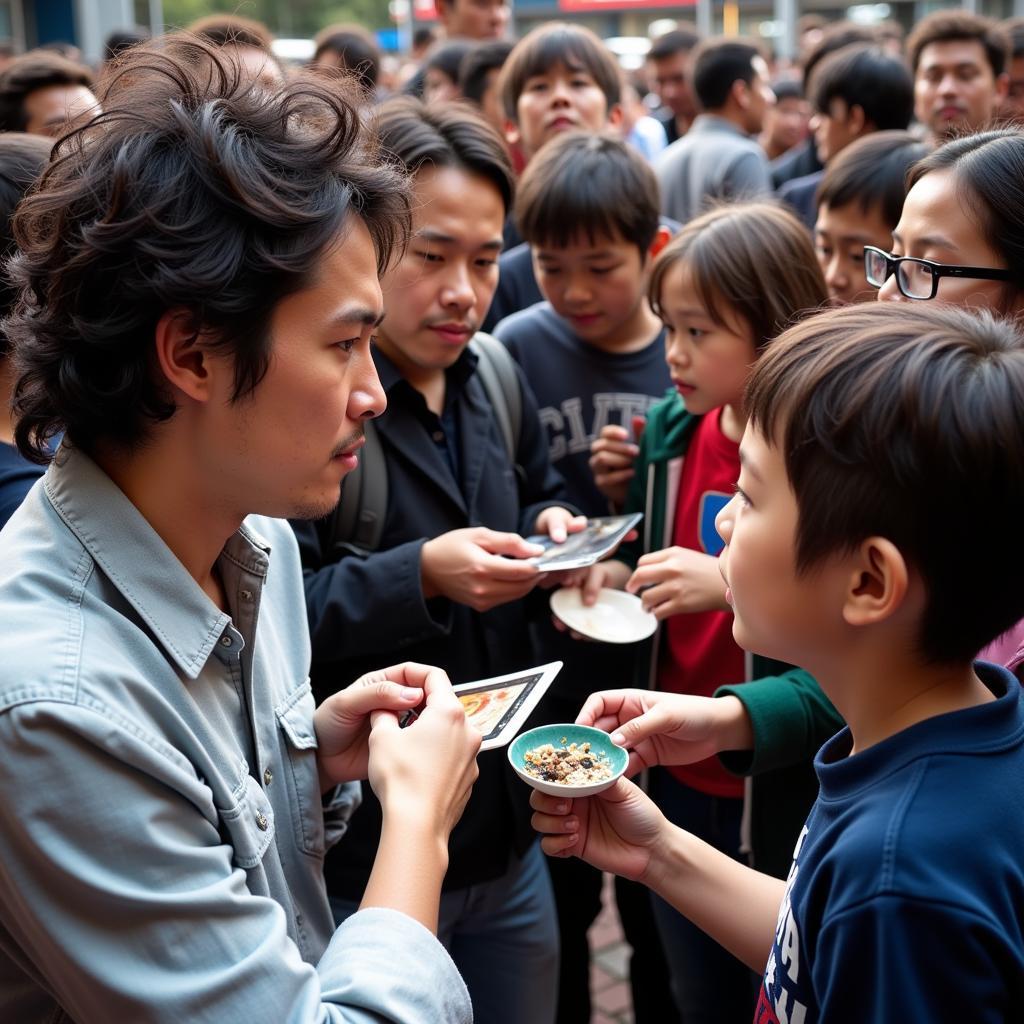 Yamal signing autographs for fans