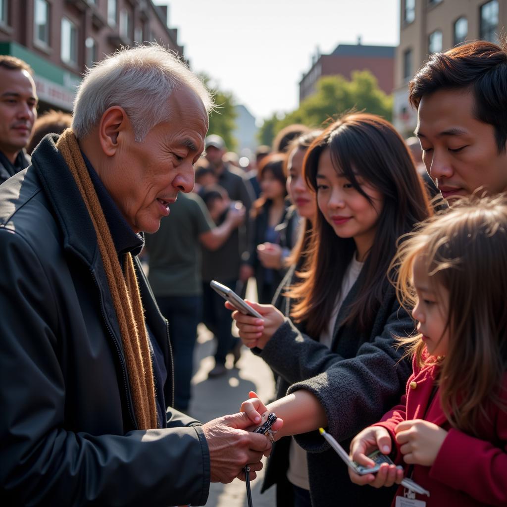 Yamal signing autographs for fans