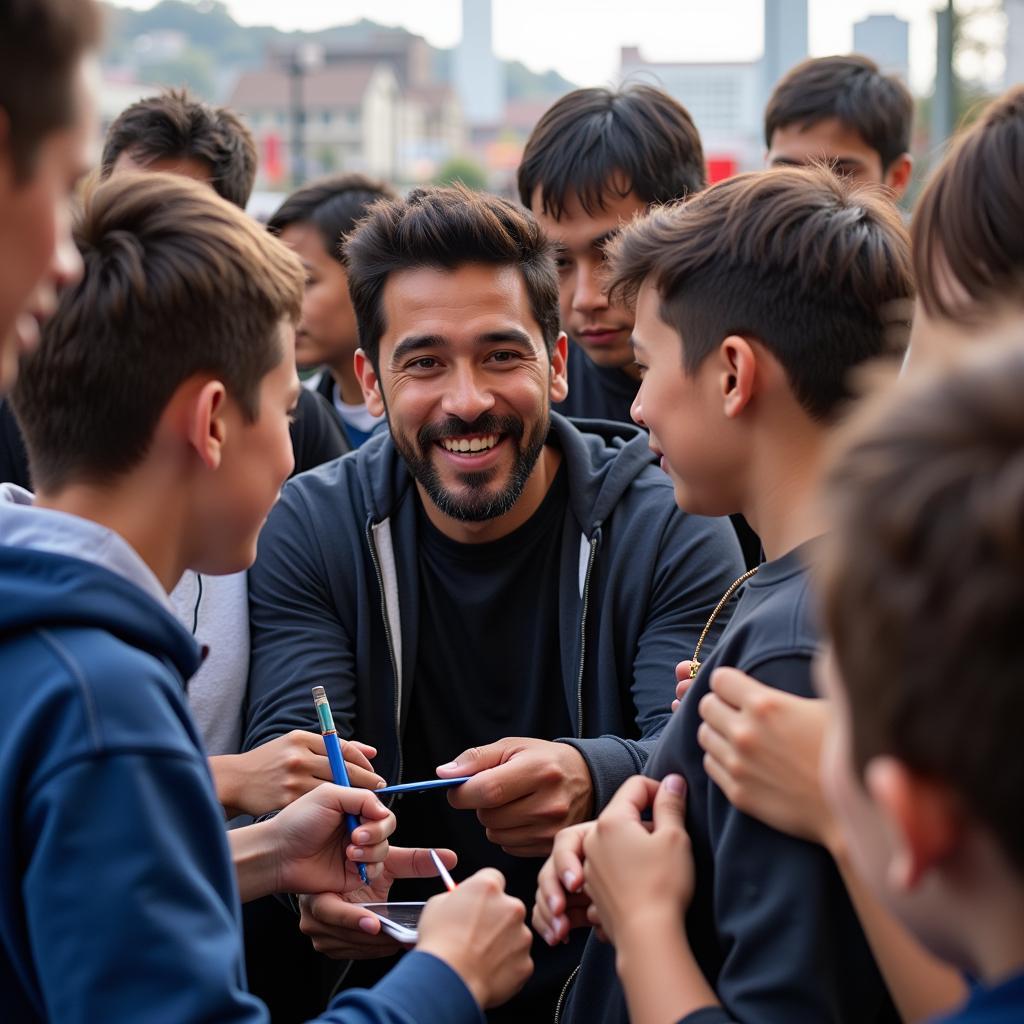 Yamal Signing Autographs for Young Fans