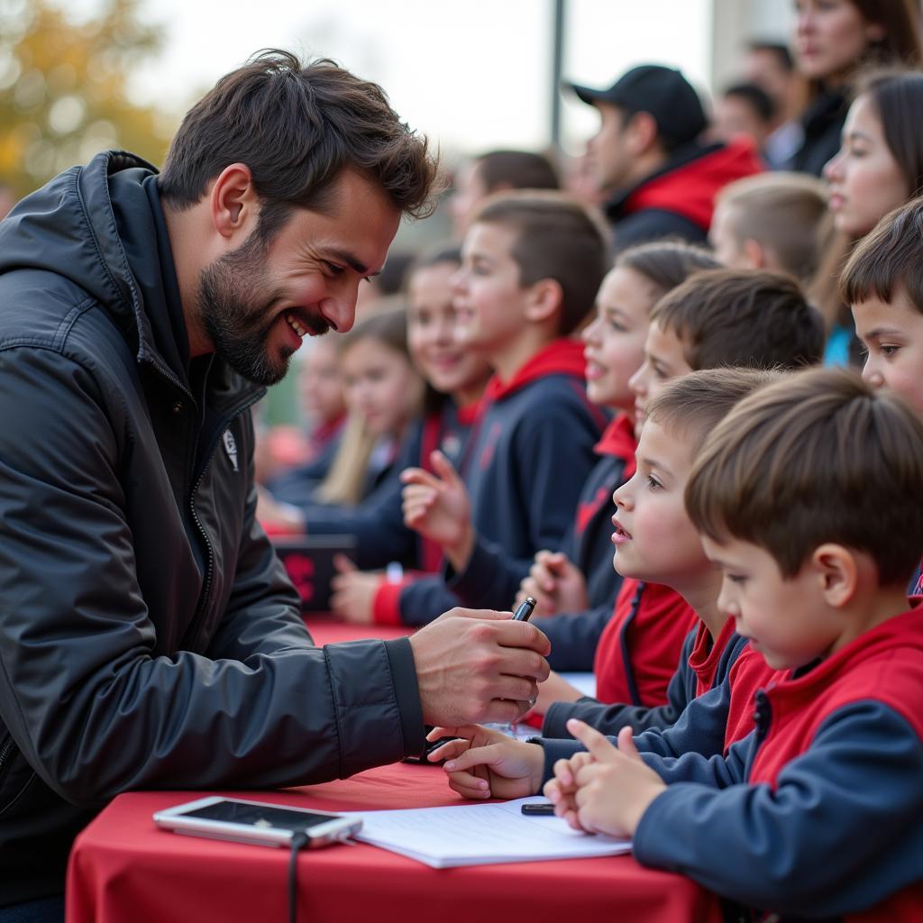 Yamal Signing Autographs for Young Fans