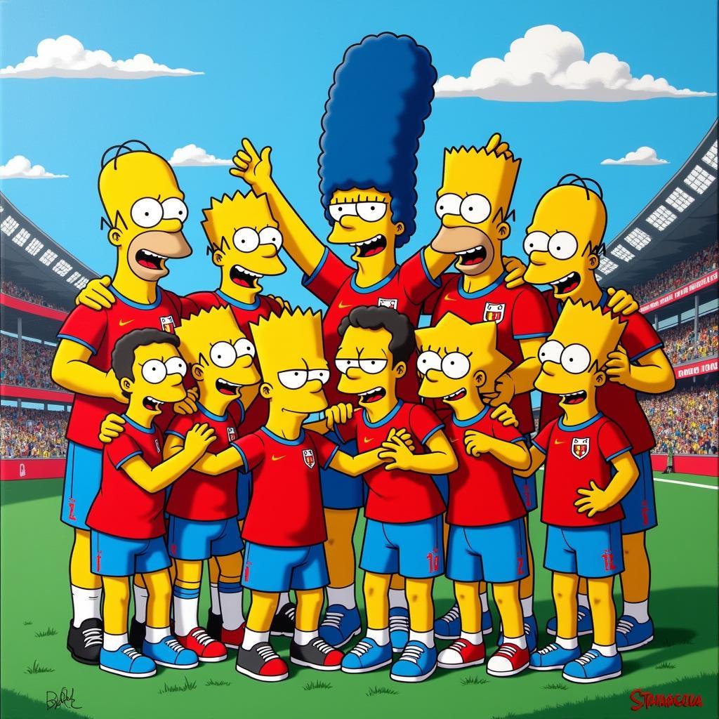 Yamal Simpsons Canvas Team Portrait