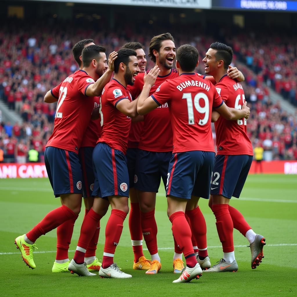 Yamal Celebrating with his Team