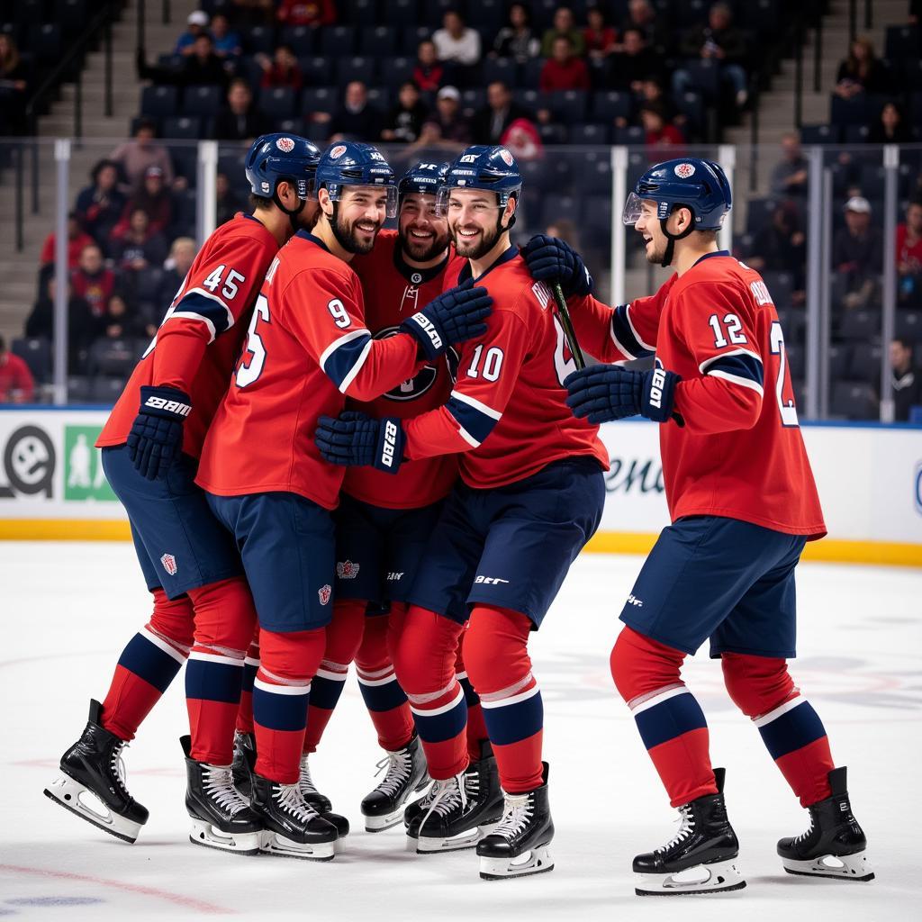 Yamal celebrating a goal with his teammates