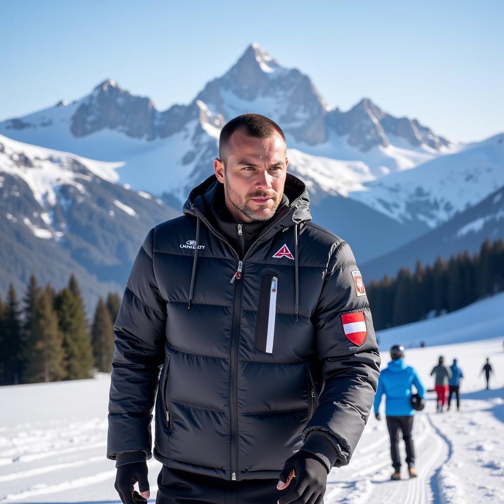 Yamal Training with Austrian Mountains in the Background