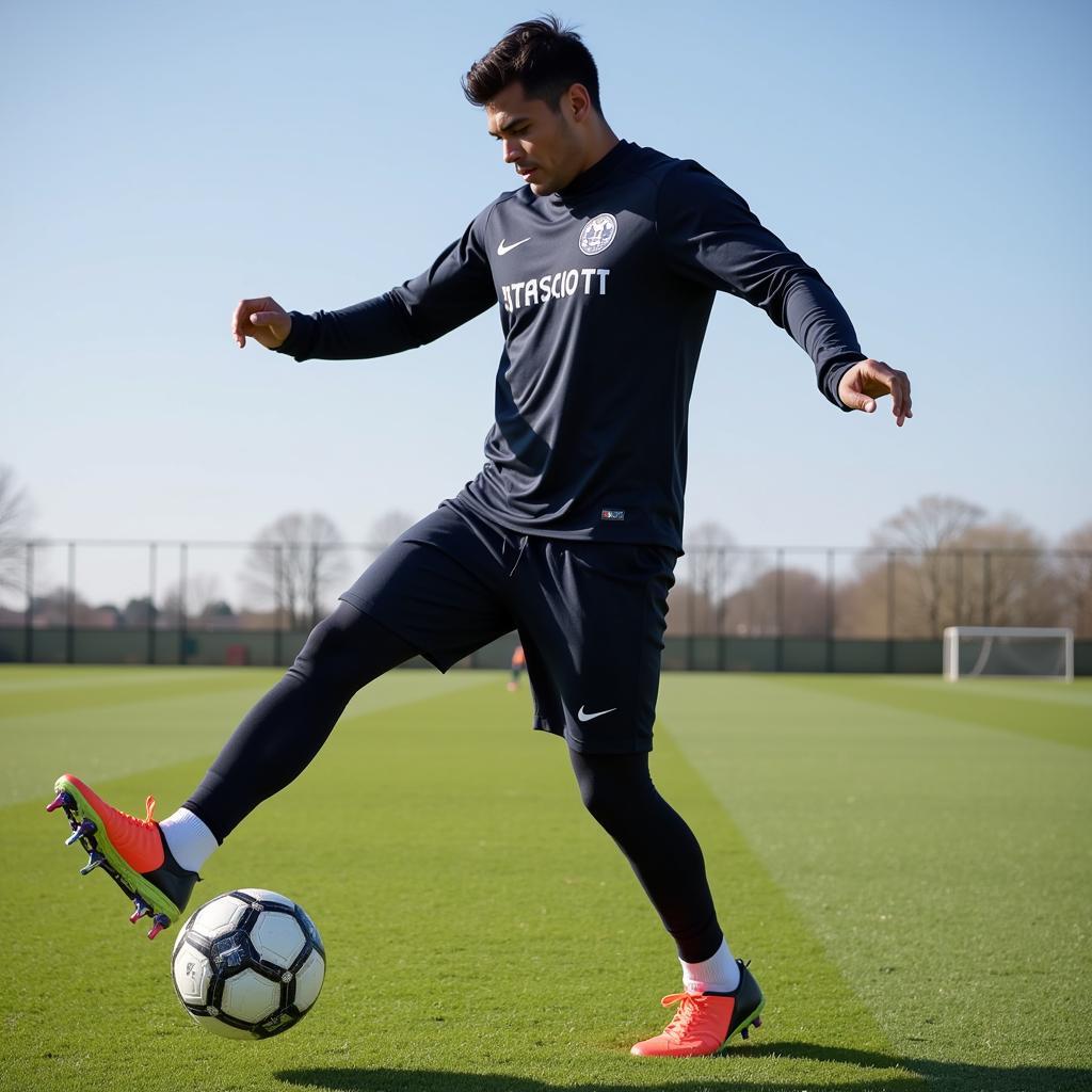 Yamal practicing agility drills on the training ground