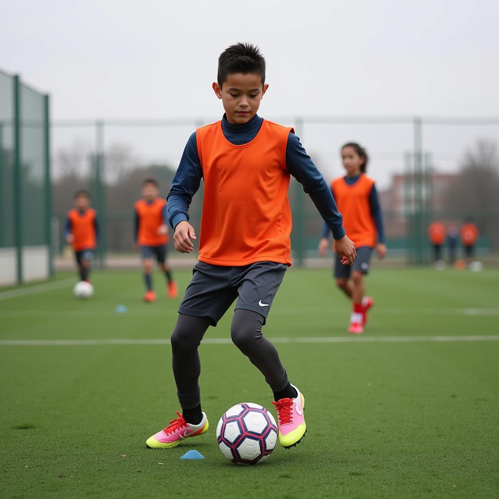 Yamal training at his youth academy