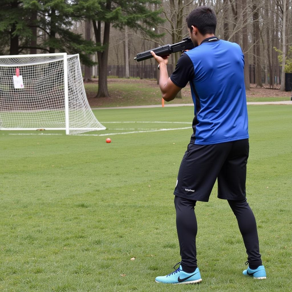 Yamal practicing his shooting technique