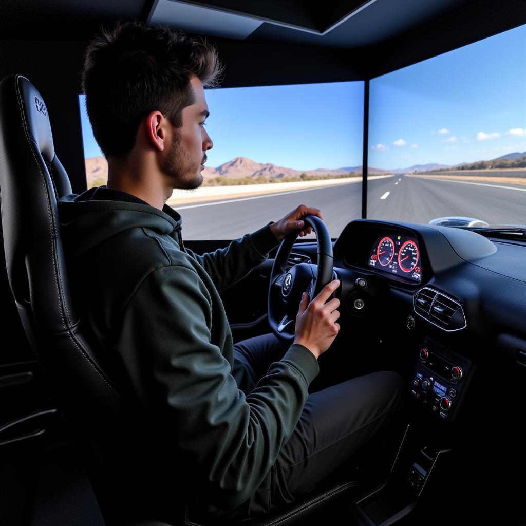 Yamal Trying a Sportline Motorsports Simulator