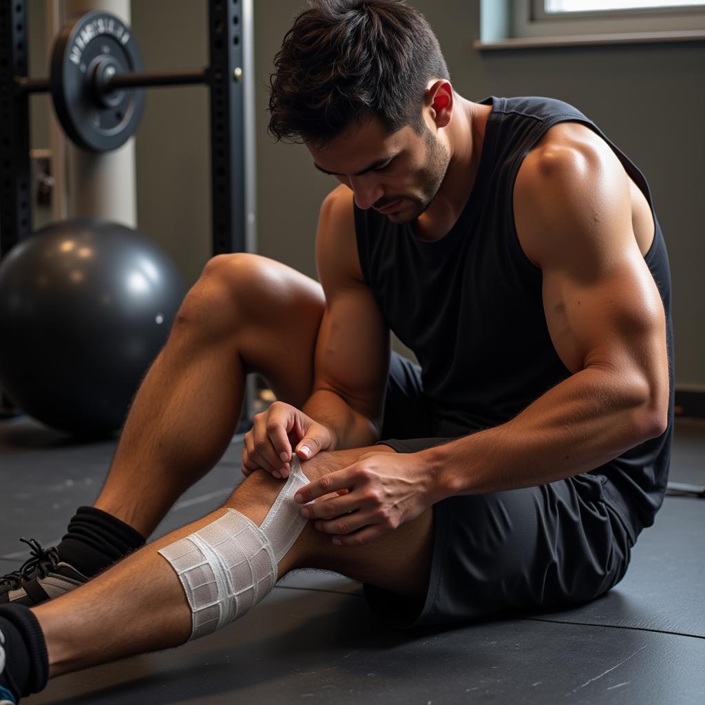 Yamal applying t patchers during training session