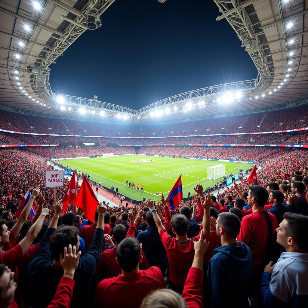 Yamal V Support: Fans Cheering in Stadium