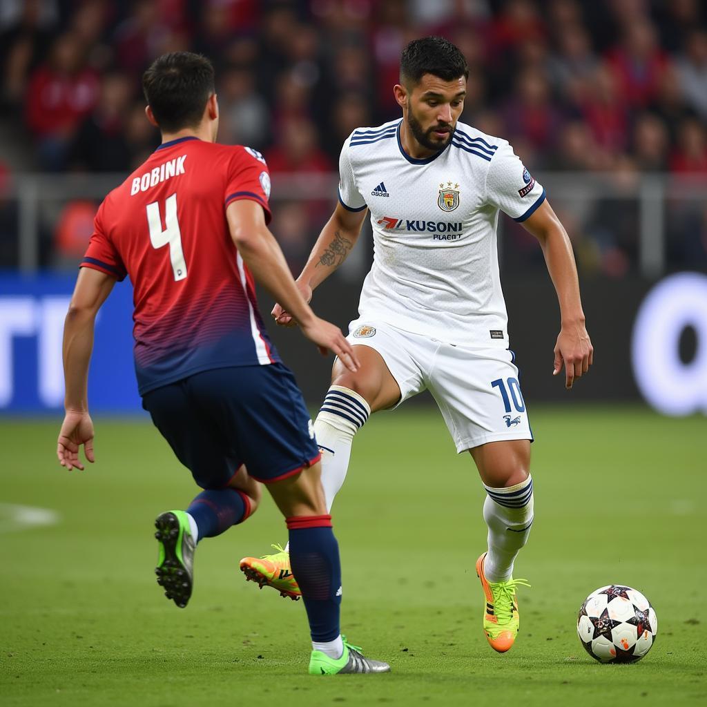 Yamal demonstrating his exceptional vision and passing accuracy with a through-ball that perfectly sets up a teammate for a one-on-one with the goalkeeper.