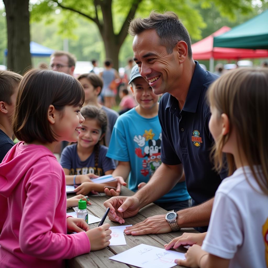 Yamal Interacting with Fans at Penn Pump Park