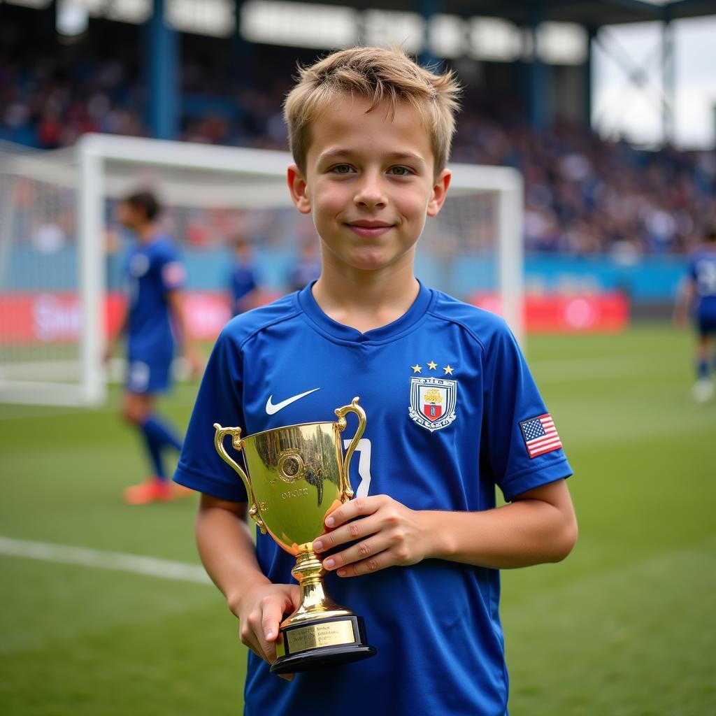 Yamal in his youth team uniform