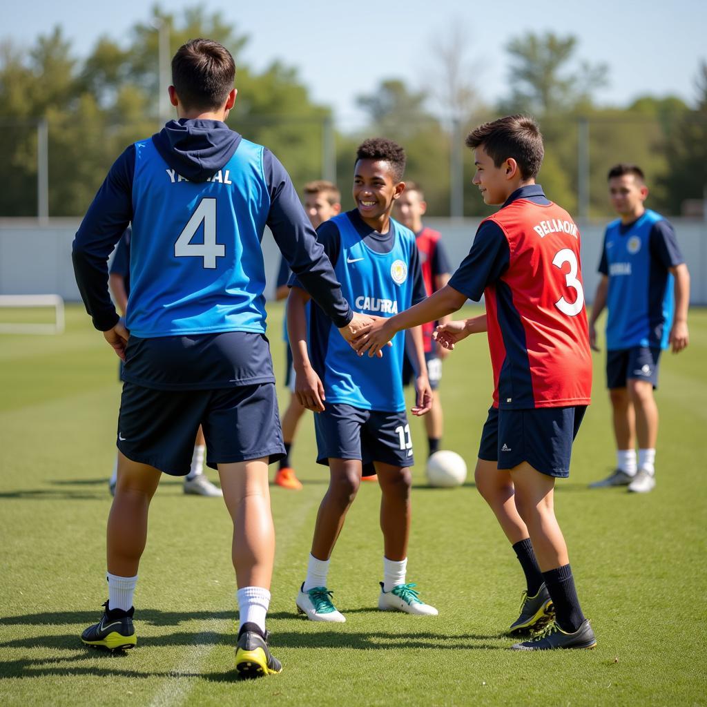 Yamal training with his youth team